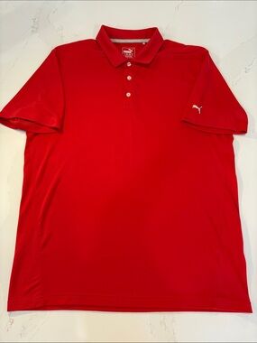 Puma Men’s Bright Red Golf Polo Size Large